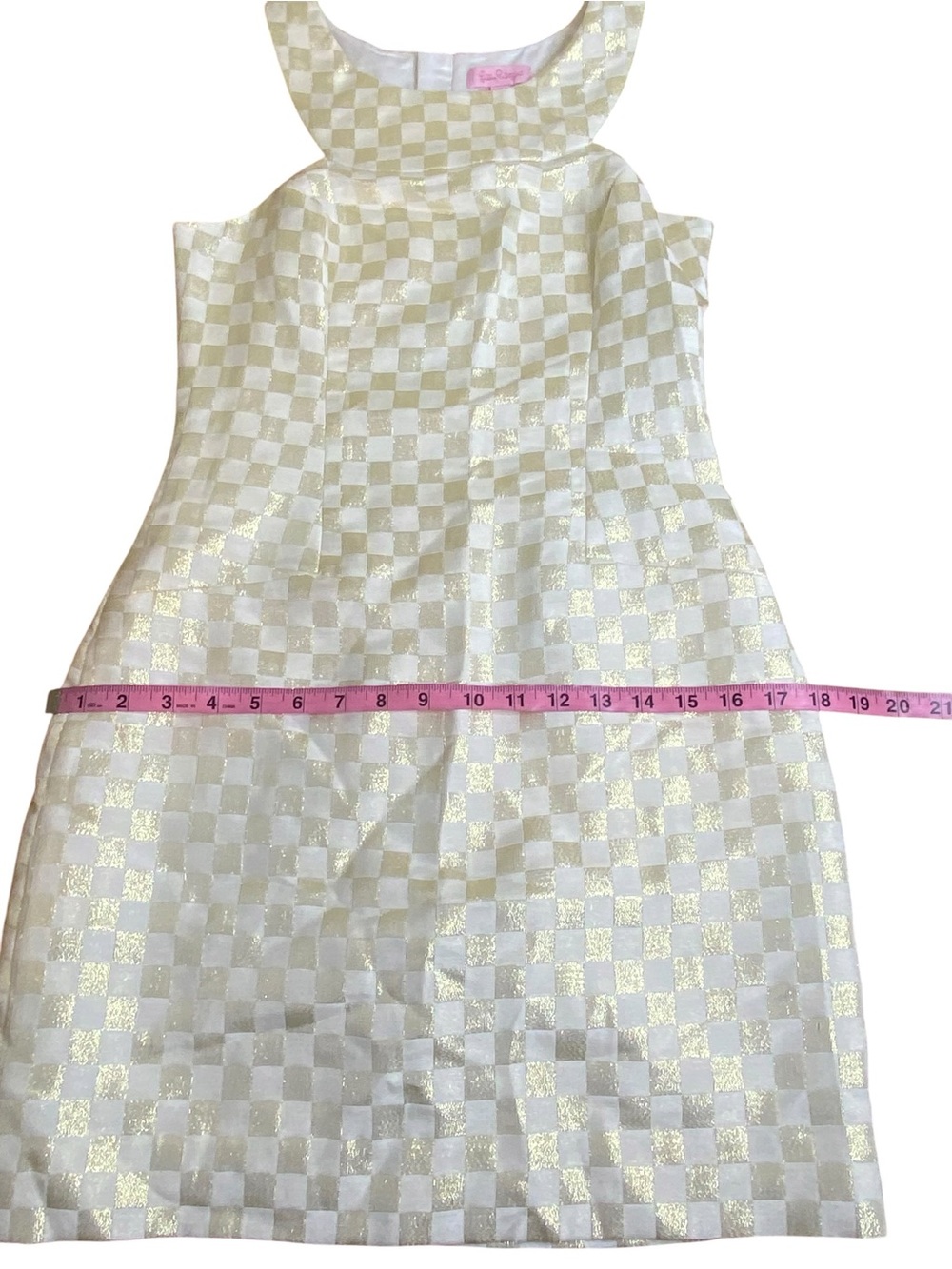 Lilly Pulitzer Jepson Metallic White Gold Sleeveless Bodycon Midi Dress SZ 0 NWT - Picture 6 of 15